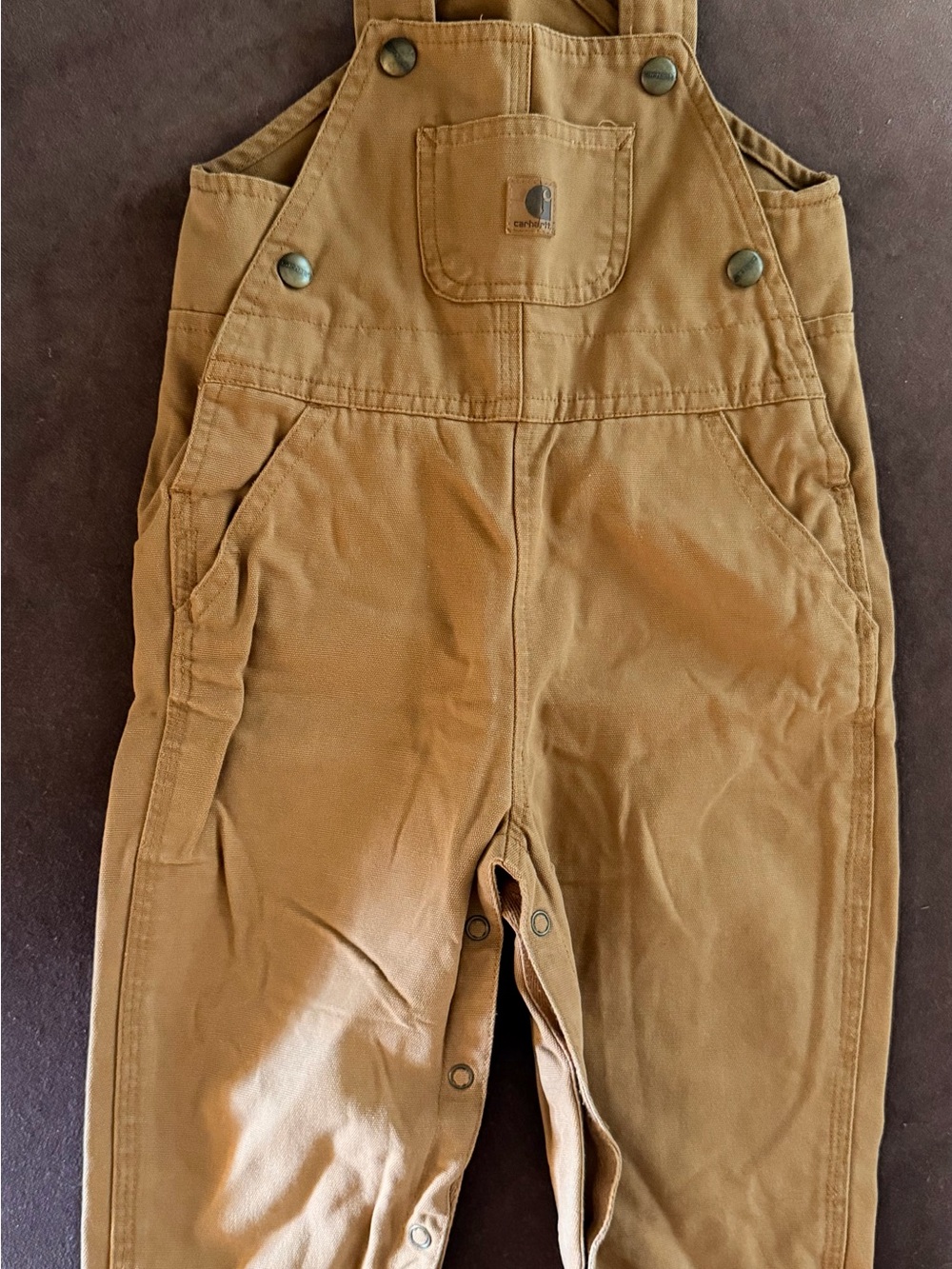 Carhartt Kids Tan/Brown Work-Style Overalls